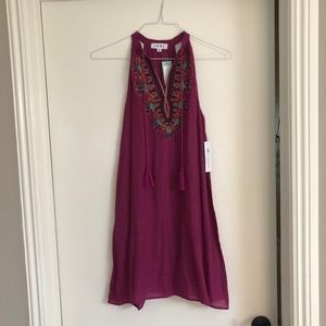 THML Roonie Embroidered Dress in Purple Medium